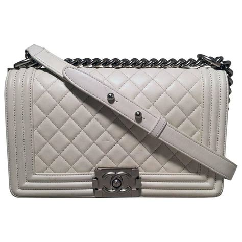 chanel le boy bag white|chanel black boyfriend bag.